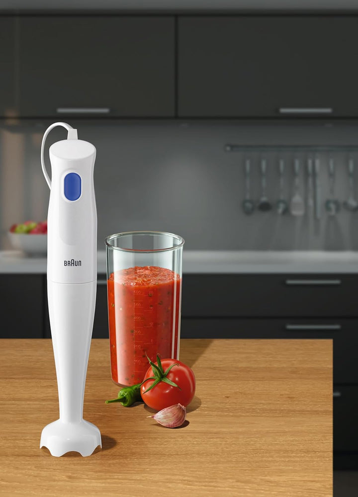 Braun Stabmixer MQ10.001PWH + Messbecher 600 ml, 5 Jahre Service, leicht, EasyTwist-System zum einfa