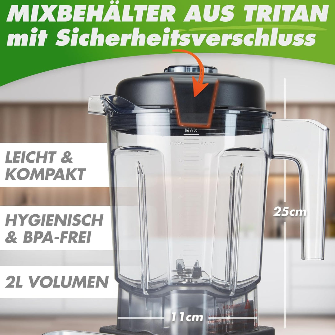 NUTRI-BLENDER MAX+ Hochleistungsmixer 2000W Standmixer Smoothie Hochleistung Smoothie-Maker Profi Mi