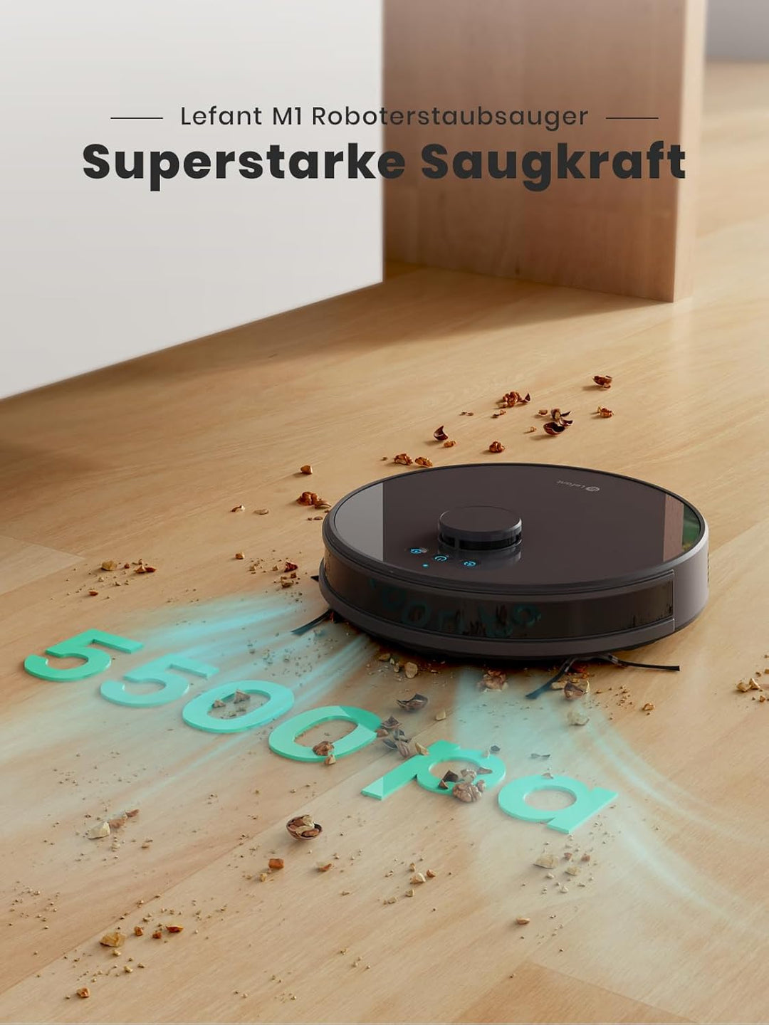 LEFANT M1B Saugroboter mit Wischfunktion, LiDAR Navigation, 5500Pa Staubsauger Roboter, Multi-Floor