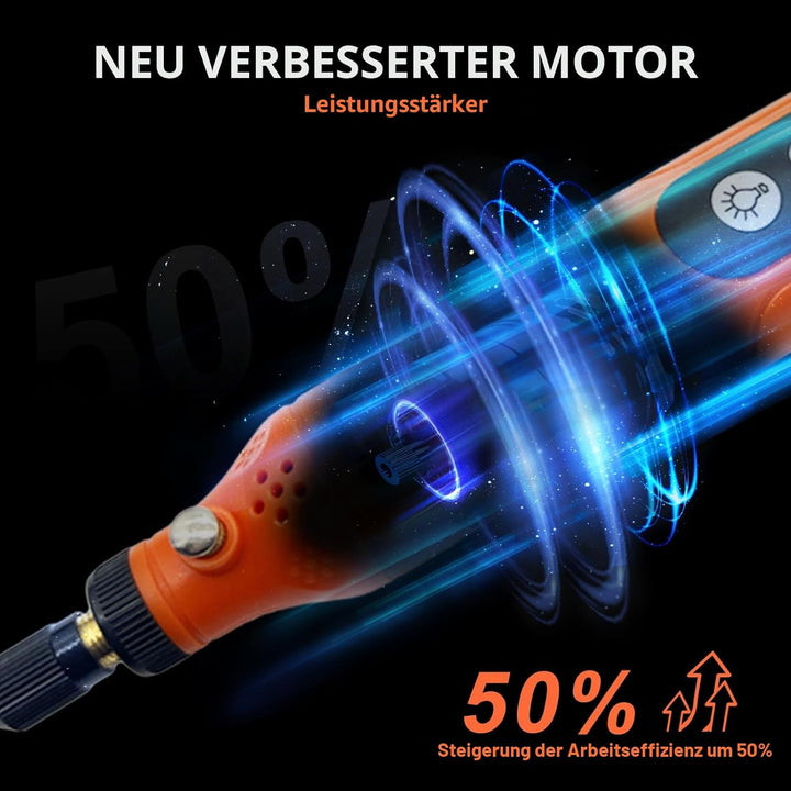 CHOKMAX Akku Multifunktionswerkzeug, 5-Gang-Schleifer-Kit mit 72 Zubehörteilen und Front-LED-Licht,