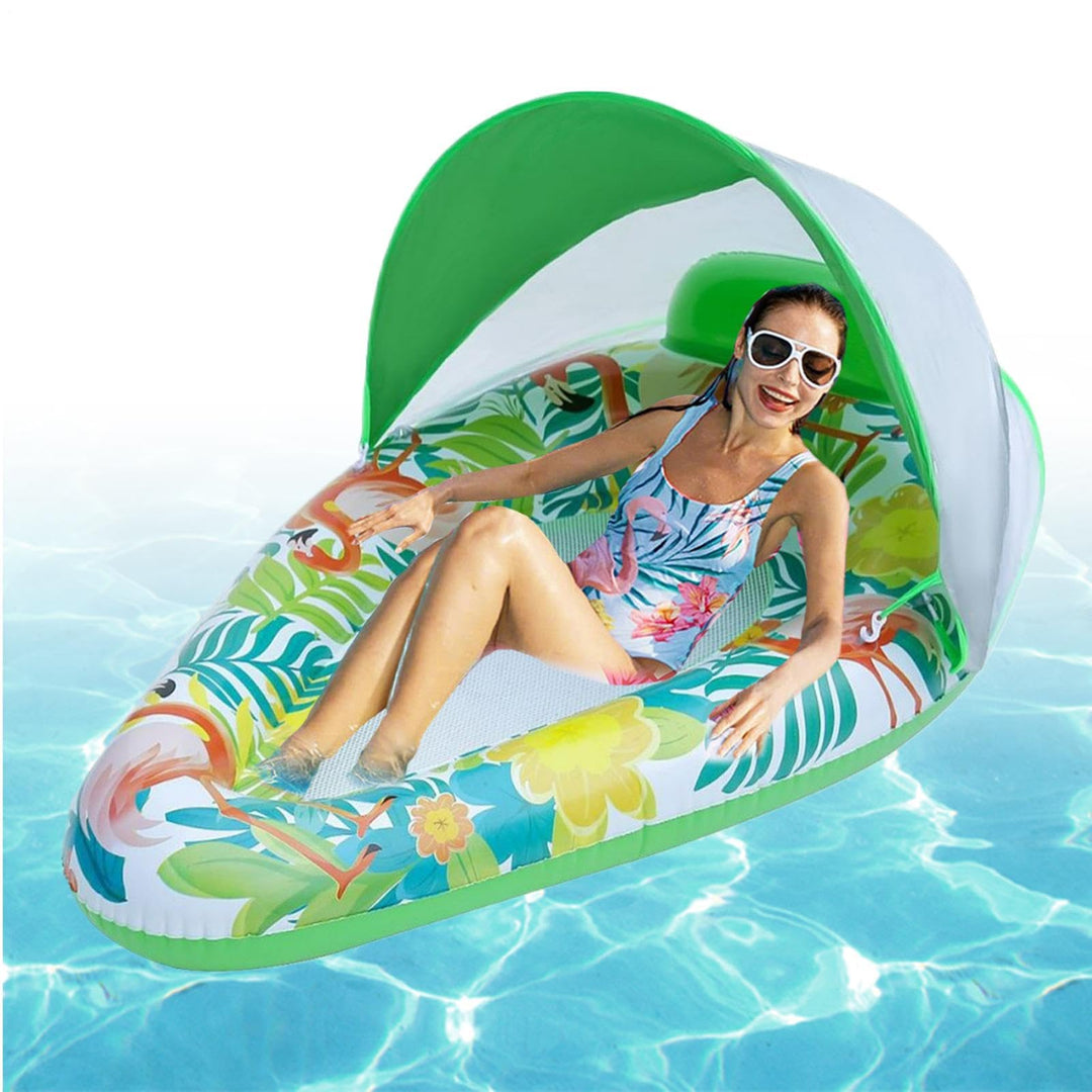 Poolschwimmer Mit Überdachung – Poolliege | Schlauchboot Mit Sonnenschutz | Schwimmende Überdachung