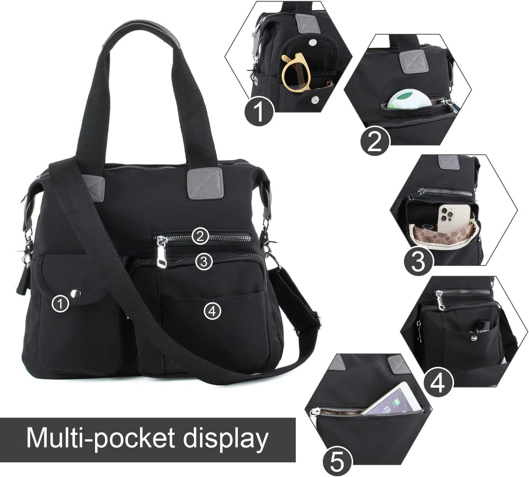 EVEOUT Damen Handtasche Multi Tasche Grosse Umhängetasche Hobo Taschen für Reise Arbeit Schule Campi