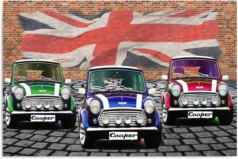 Feeby. Wandbilder - 1 Teilig- 70x100 cm - Bilder Kunstdrucke Deko Panel, MINI COOPER, AUTOMOTIVE, MU