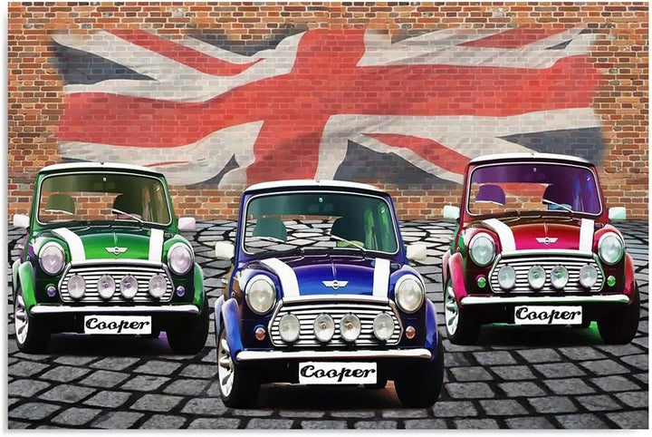 Feeby. Wandbilder - 1 Teilig- 70x100 cm - Bilder Kunstdrucke Deko Panel, MINI COOPER, AUTOMOTIVE, MU