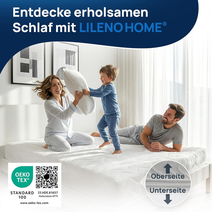 LILENO HOME Matratzenbezug 140x200 cm Reissverschluss - waschbarer Matratzenschoner aus Microfaser i