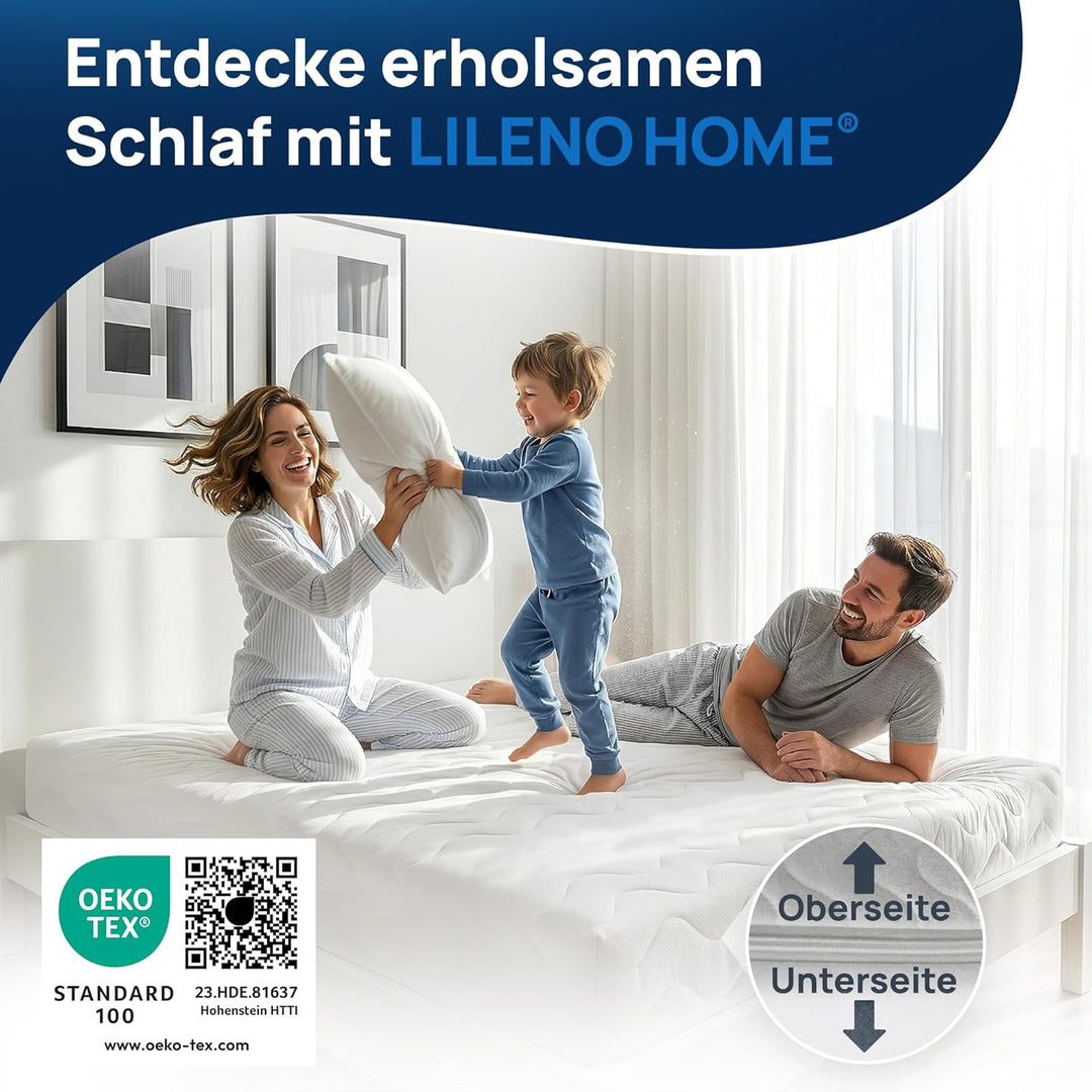 LILENO HOME Matratzenbezug 200x200 cm Reissverschluss - waschbarer Matratzenschoner aus Microfaser i