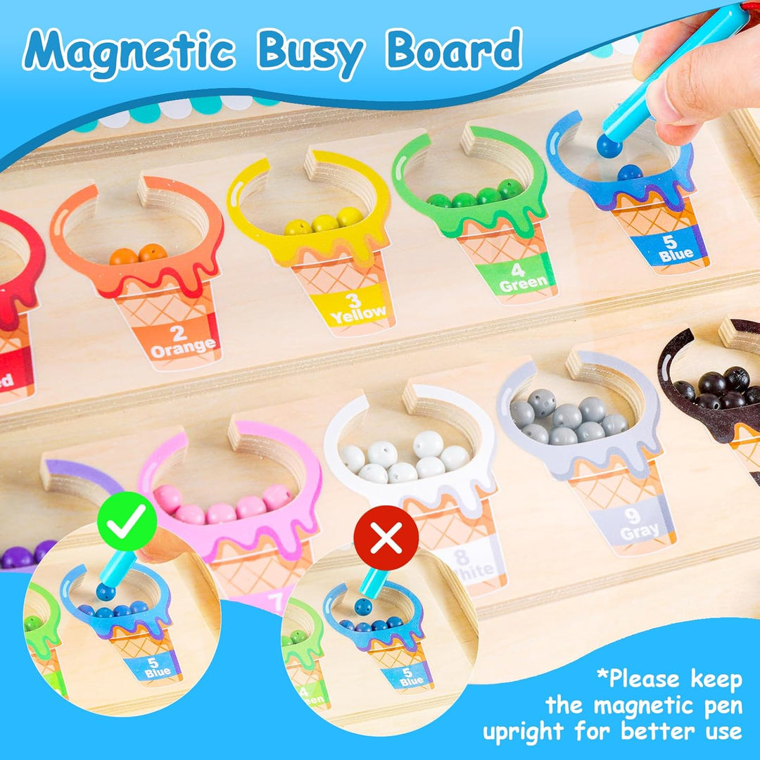 Magnetspiel Labyrinth Holzspielzeug, Baby Montessori Spielzeug Motorikspielzeug ab 2 3 4 5 Jahre, Ki