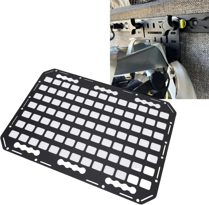 Aluminium L Molle Panel Kofferraum Dach Hanging Rack Panel Ladungsprotokollregal mit Verriegelungsme