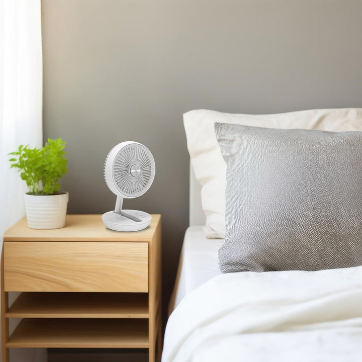 TROTEC TVE 2 W Akku-Tischventilator Leiser Mini-Ventilator, 25 W, 2 Stufen | 360° drehbar, ideal für