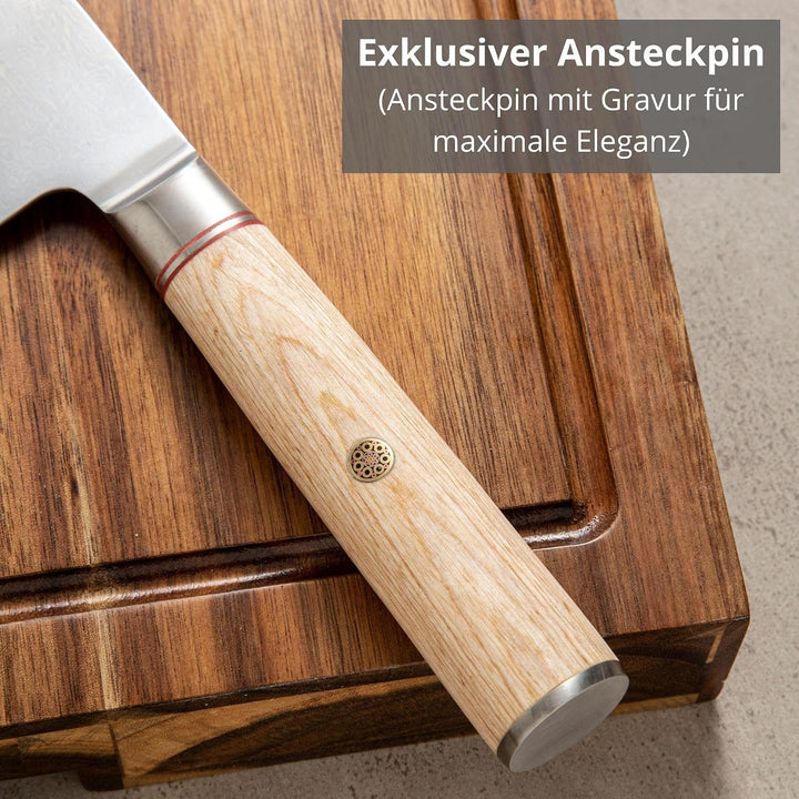 Damastmesser set. Japanisches messer set perfekt für präzisionsschnitte. Damast küchenmesser mit San