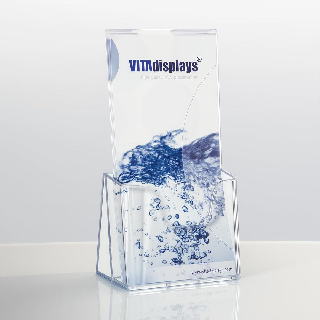 VITAdisplays 10 Stück Tisch-Prospektständer Flyerständer, Prospekthalter von VITAdisplays (transpare