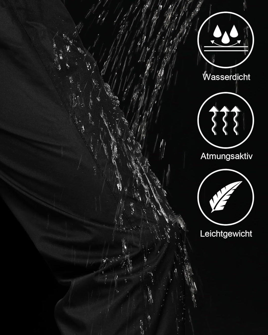 Coutyuyi Regenhose für Herren wasserdichte Leichte Winddichte Outdoorhose zum Wandern Camping Golf L