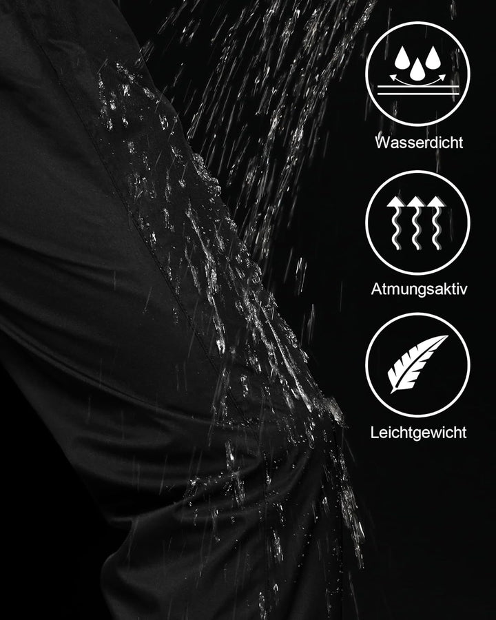 Coutyuyi Regenhose für Herren wasserdichte Leichte Winddichte Outdoorhose zum Wandern Camping Golf L