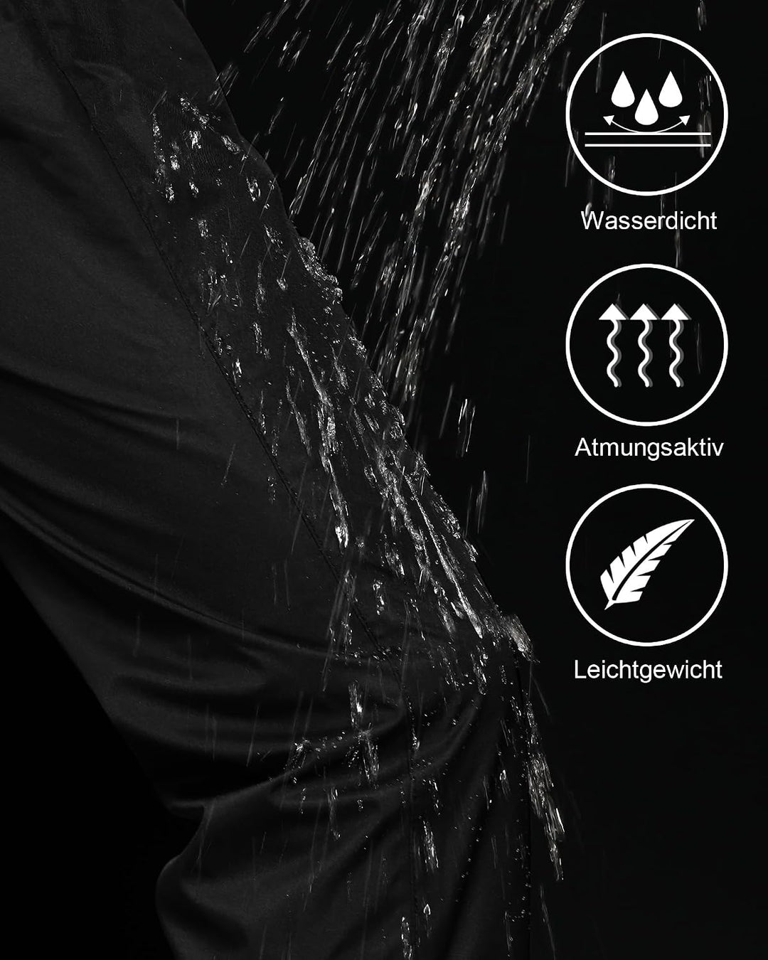 Coutyuyi Regenhose für Herren wasserdichte Leichte Winddichte | Atmungsaktive Outdoorhose und Versie