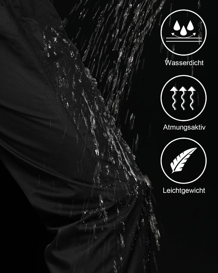 Coutyuyi Regenhose für Herren wasserdichte Leichte Winddichte | Atmungsaktive Outdoorhose und Versie