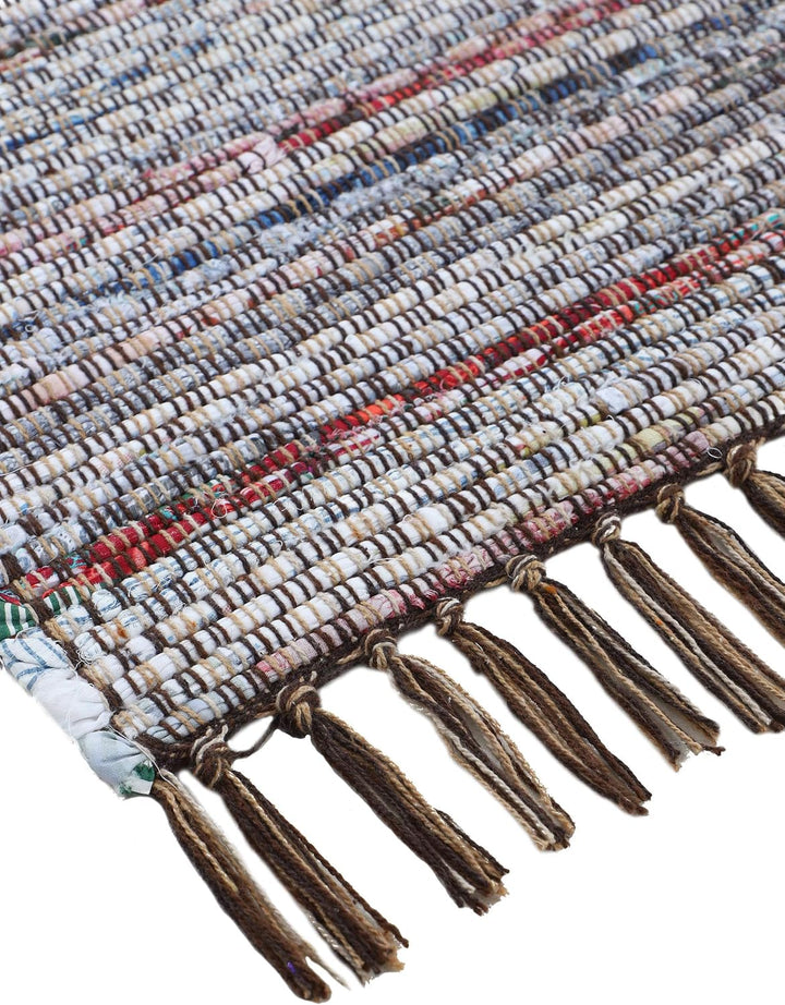 carpetfine Flachgewebeteppich Kelim Chindi Braun 60x110 cm | Moderner Teppich für Wohn- und Schlafzi