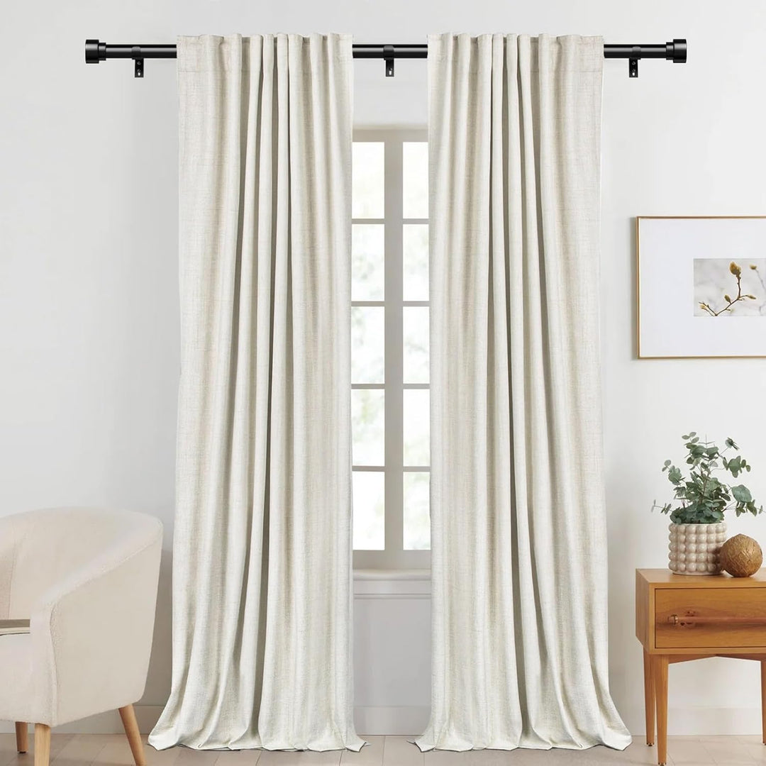 Schwarz Vorhangstange Ausziehbar Gardinenstange Curtain Rod Gardinenstangen für Fenster Outdoor (Sch