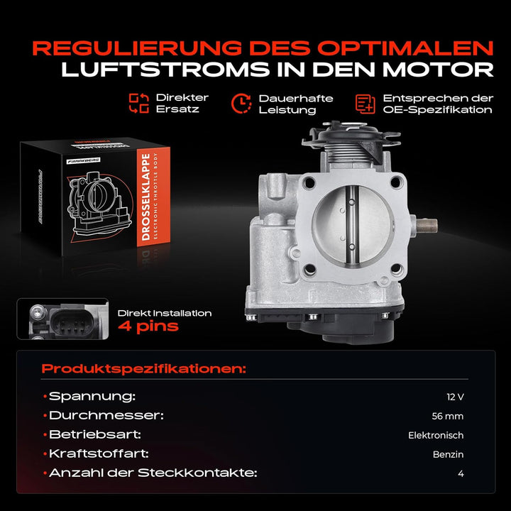 Frankberg Drosselklappe Drosselklappenstutzen für A3 8L1 Octavia I 1U2 Octavia I Combi 1U5 B-o-r-a 1