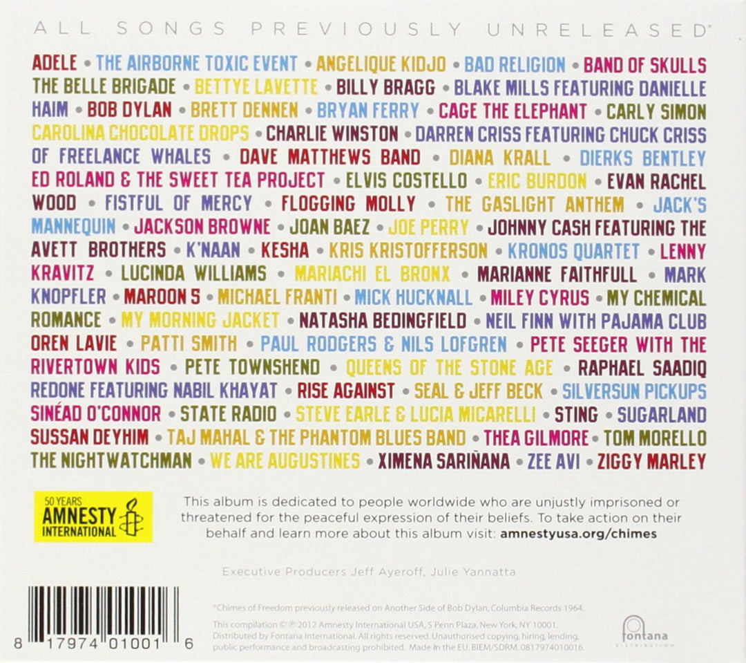 Chimes of Freedom: Songs of Bob Dylan (50 Years of Amnesty International), Audio-CD
