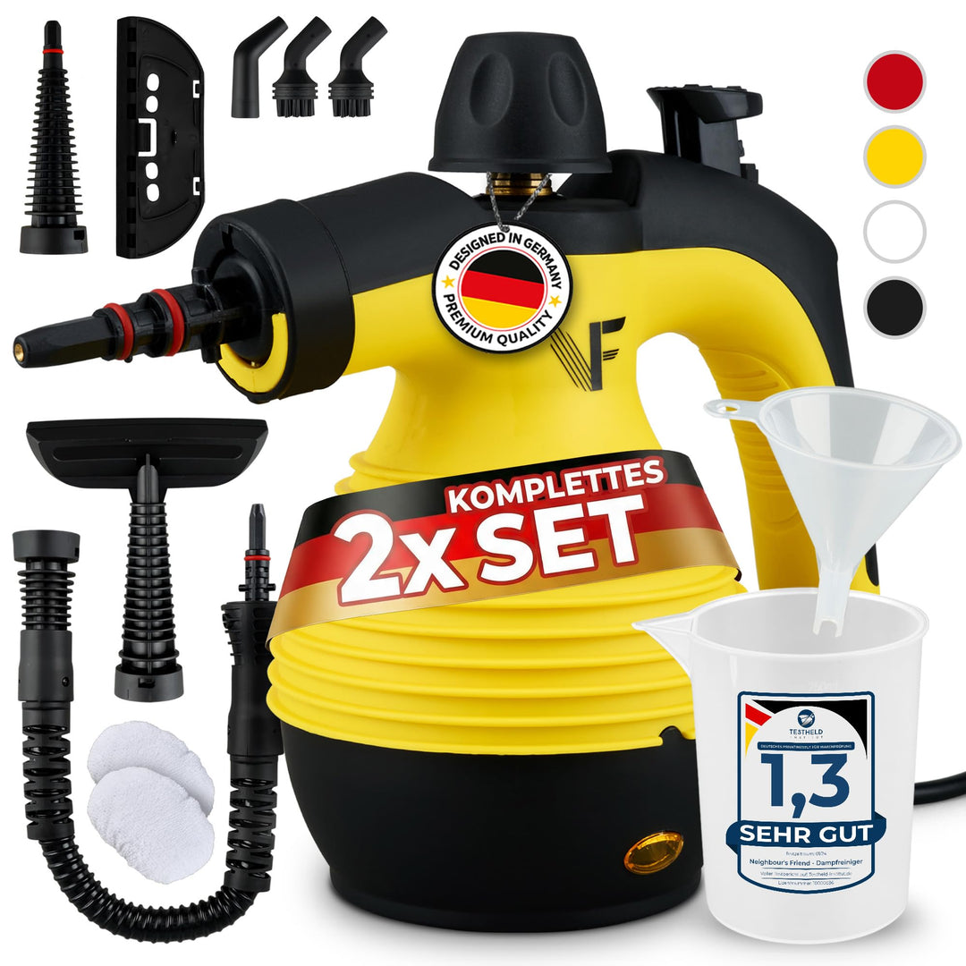 Neighbour's Friend® Dampfreiniger Neues Modell 2er Set– Leistungsstarker Hand Steam Cleaner, 3,5 Bar