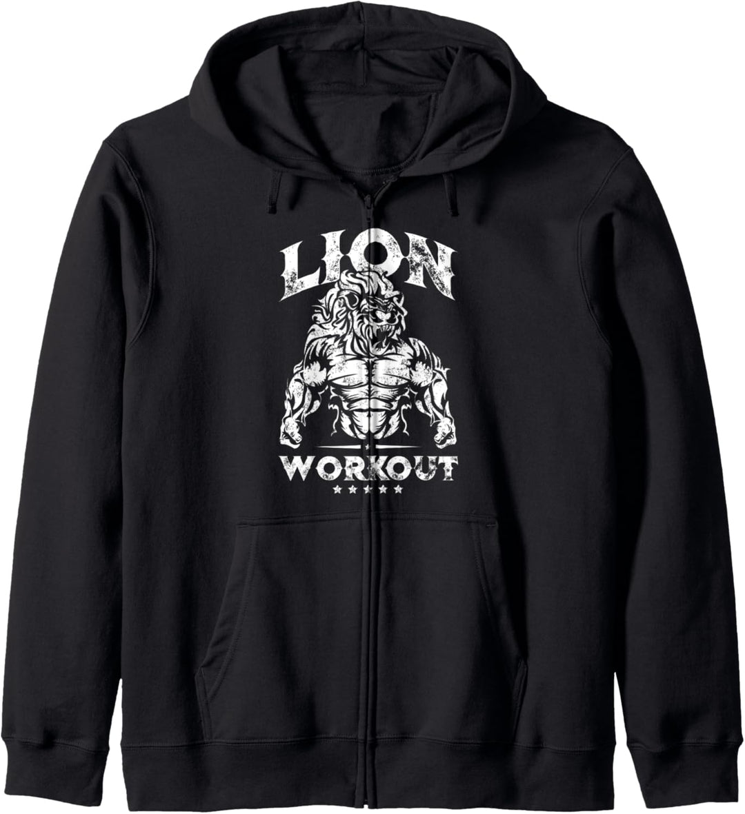 Löwe Workout Beast Gym Fitness Motivation Power Muskeln Kapuzenjacke