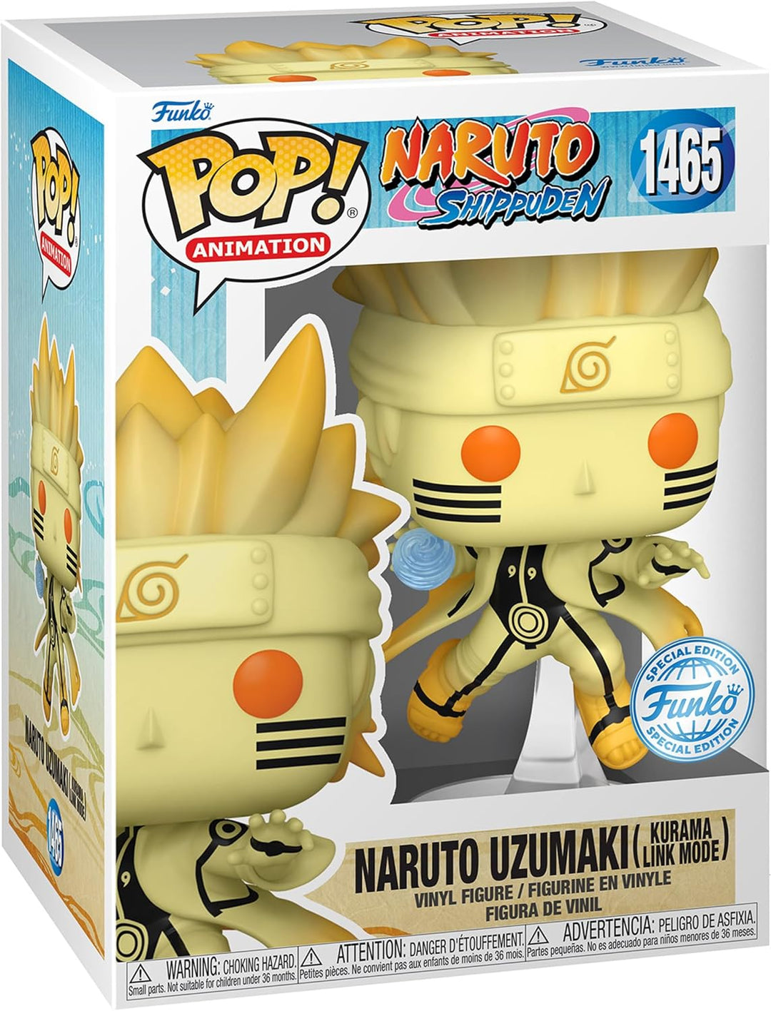Funko Pop! Animation: Naruto Shippuden - Naruto Uzumaki im Kurama Link Mode mit Rasengan Special Edi