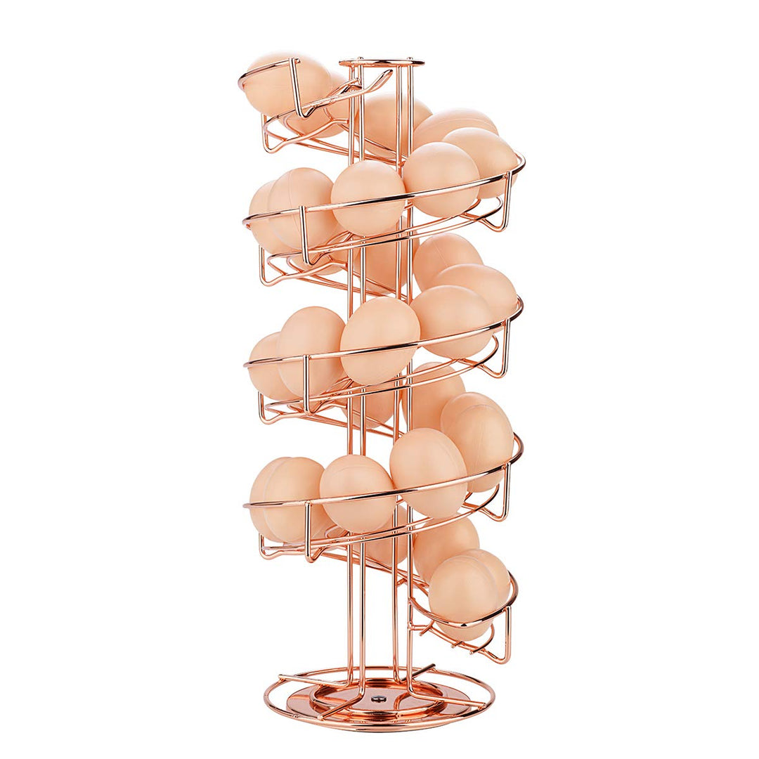 Toplife Eierspender, Eierspirale Edelstahl spiralförmiges Design, Eierständer Aufbewahrung für ca. 3