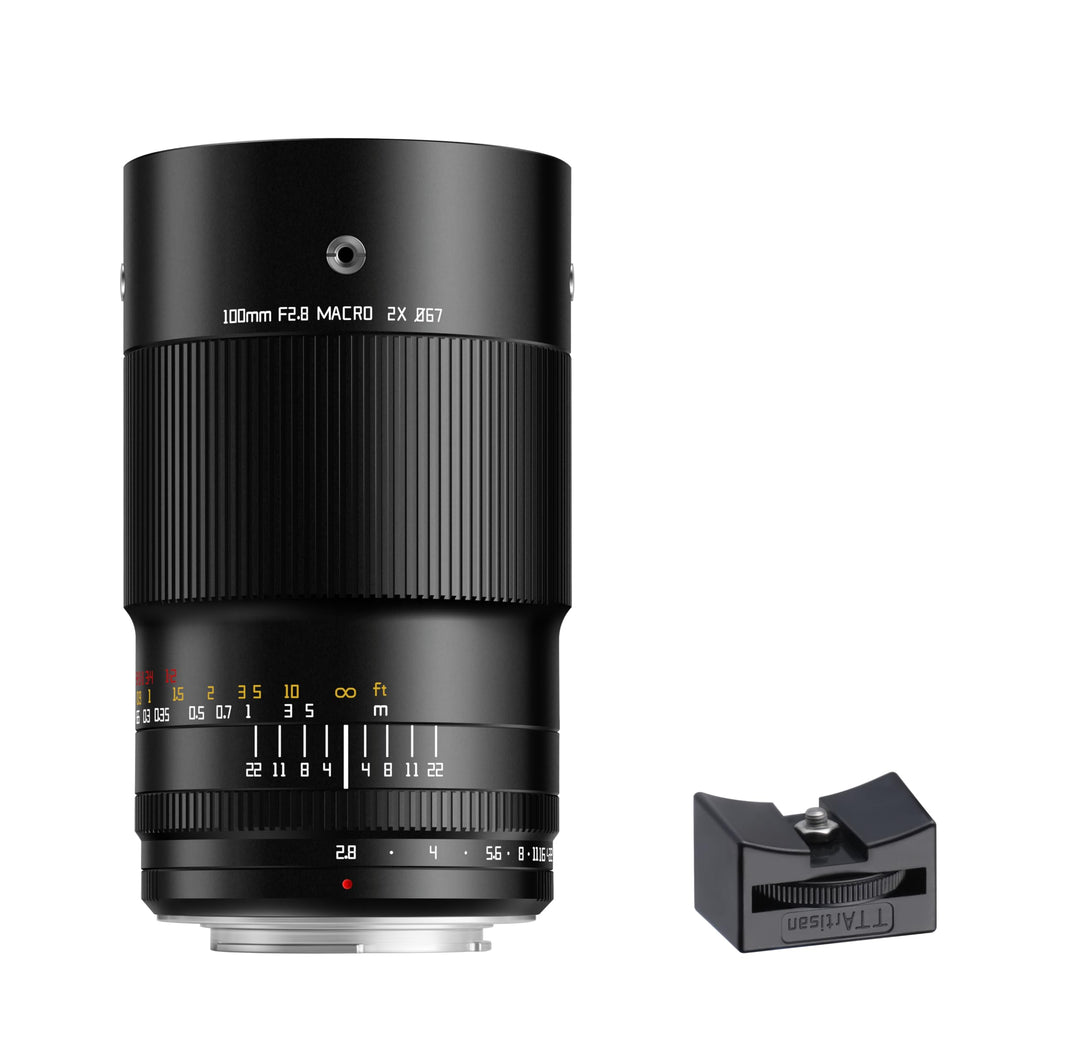 TTArtisan 100 mm F2.8 Makro 2X Metallgehäuse Objektiv mit Kaltschuh-Halterung, kompatibel mit Canon
