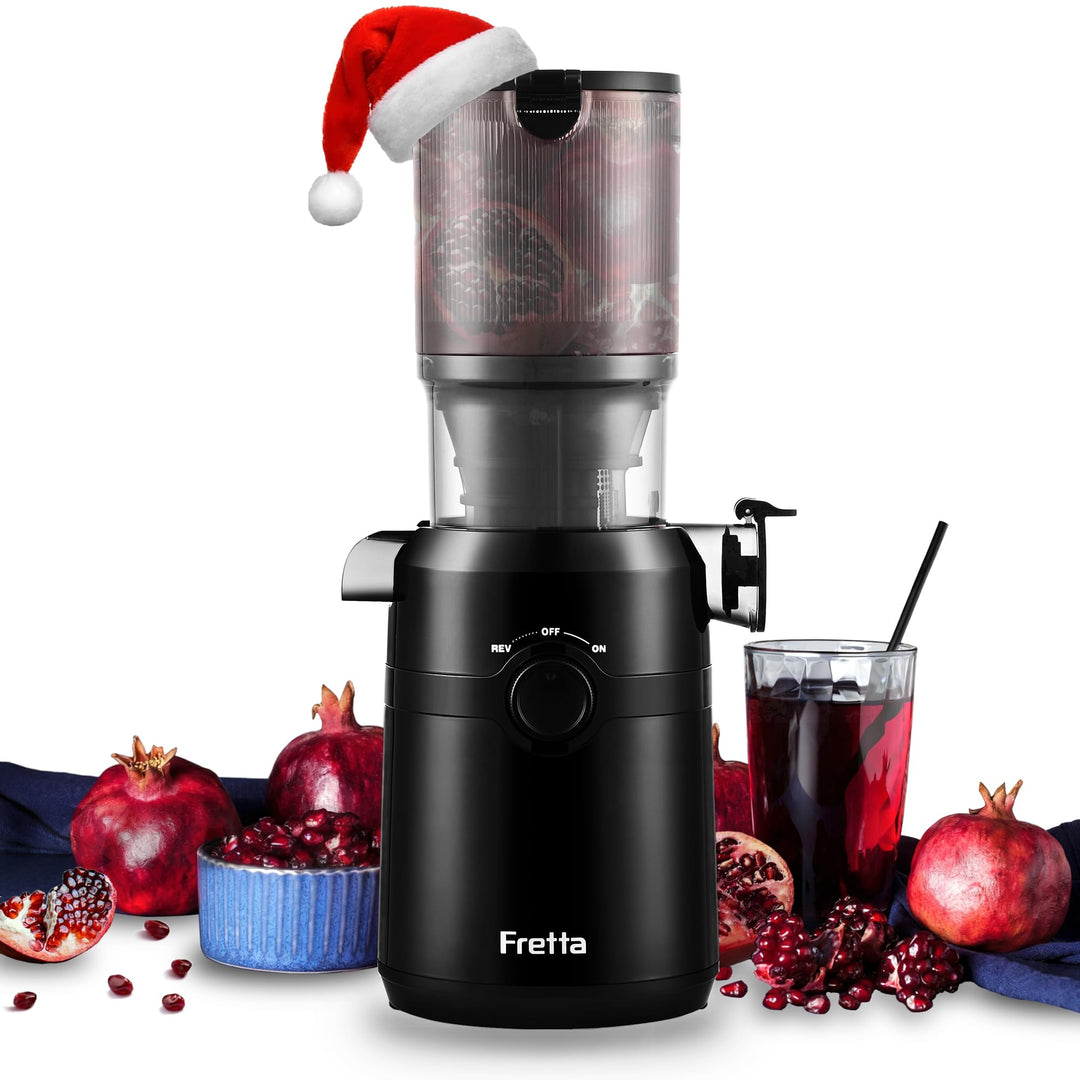 Entsafter Gemüse und Obst Testsieger,Fretta 200W Entsafter Slow Juicer,Entsafter Elektrisch,108-mm F