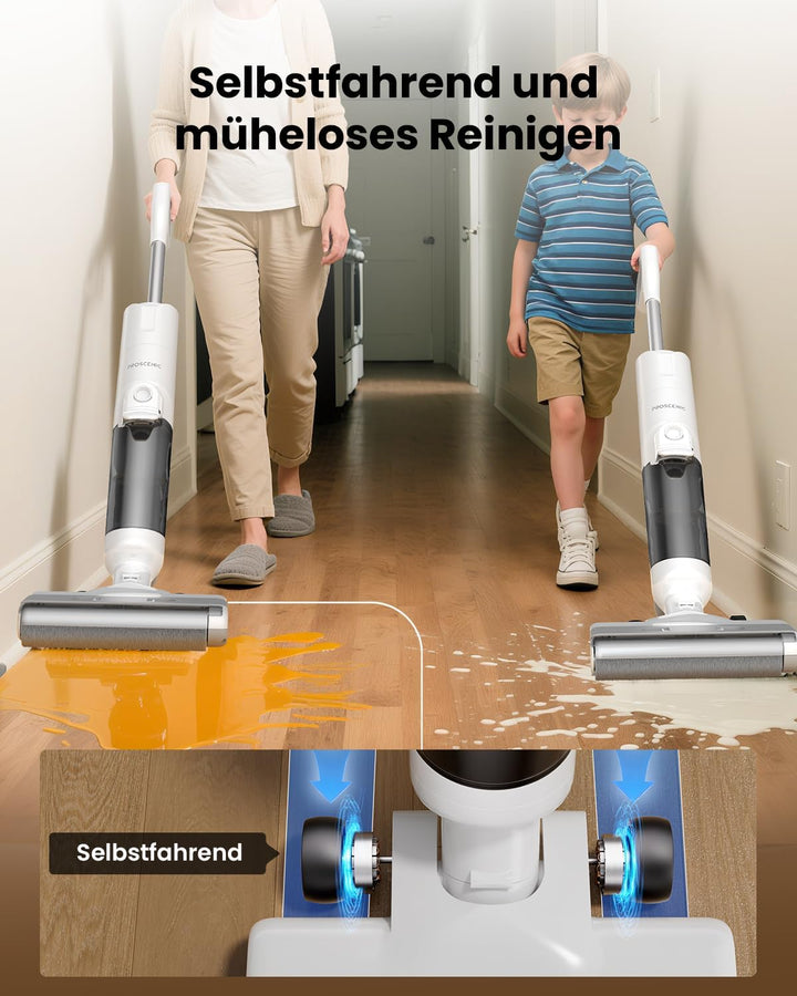 Proscenic F10 Ultra Nass Trockensauger, 60 Min Staubsauger mit Wischfunktion, Saugwischer Smart 3 in