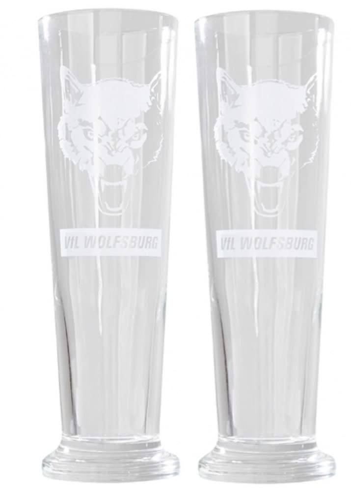 VfL Wolfsburg Pilsglas - Wolf - 2er Set Bierglas Glas 0.3l Pilsstange