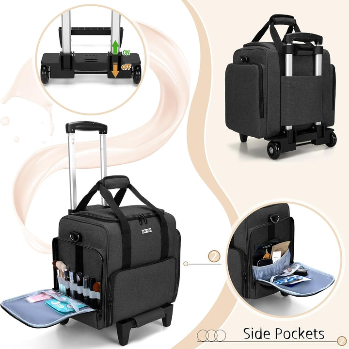 BAFASO Kosmetikkoffer Trolley, Make up Koffer Gross, Schminkkoffer Damen mit Rollen, Abnehmbar Kosme