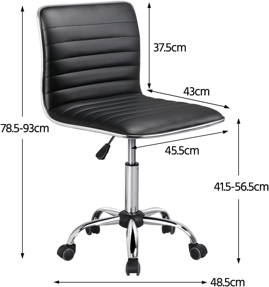 Yaheetech Bürostuhl Drehstuhl ergonomischer Schreibtischstuhl, Drehsessel mit Rollen, ohne Armlehne,