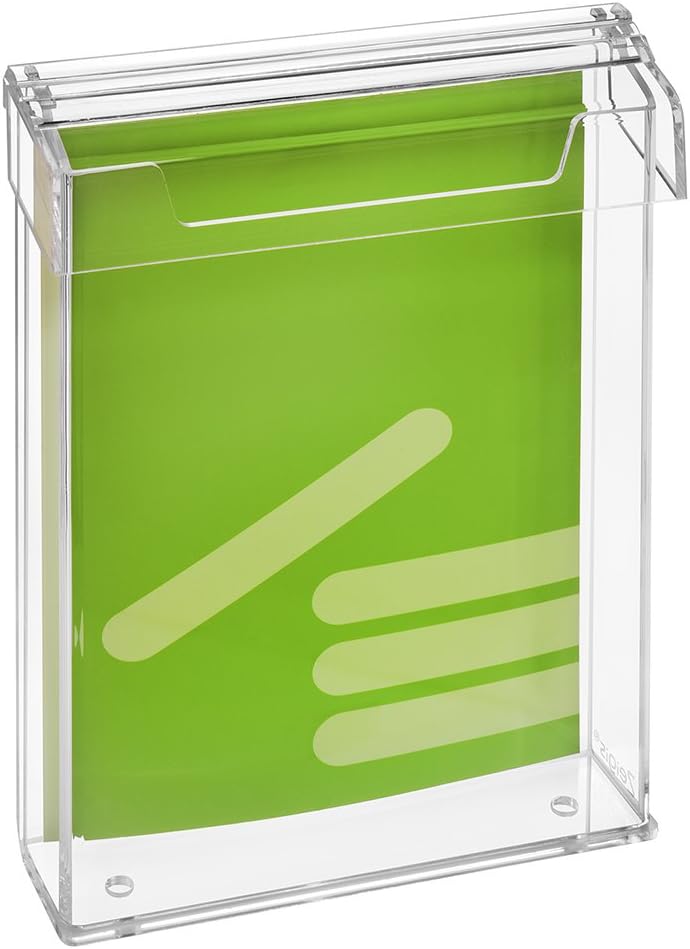 DIN A4 Prospektbox/Prospekthalter/Flyerhalter im Hochformat, wetterfest, für Aussen, mit Deckel, aus