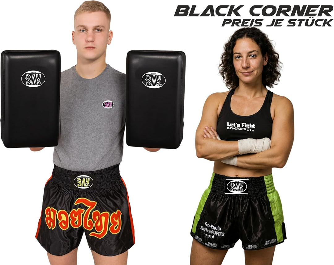 BAY Black Corner Arm-Schlagpolster für Kampfsport, Leder PU, Schwarz, 41 x 20,5 cm