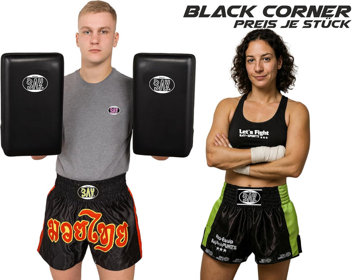 BAY Black Corner Arm-Schlagpolster für Kampfsport, Leder PU, Schwarz, 41 x 20,5 cm