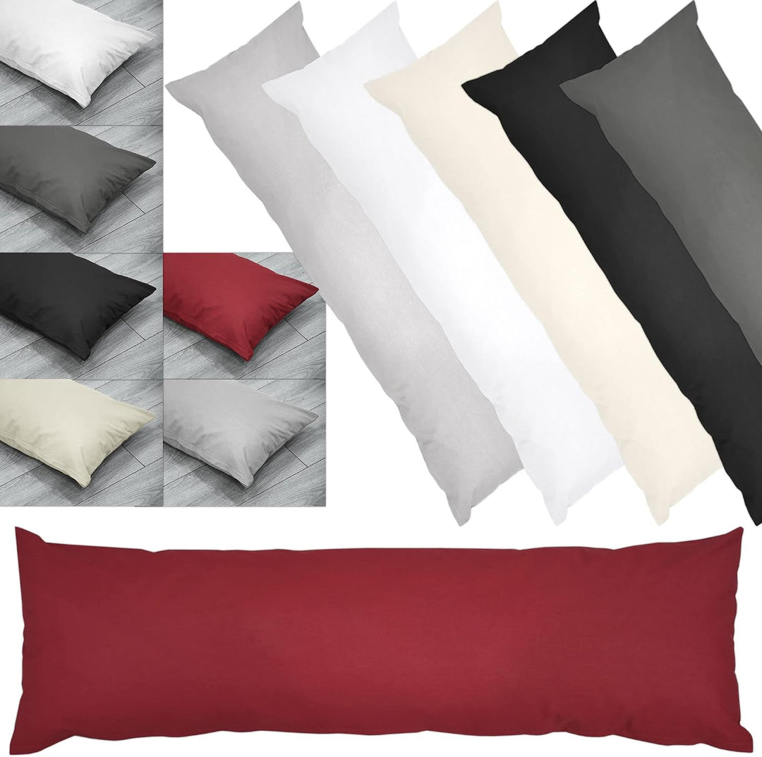 Seitenschläferkissen Bezug 40x140 cm Kissenbezug Anthrazit | Körperkissen Hülle mit Reissverschluss