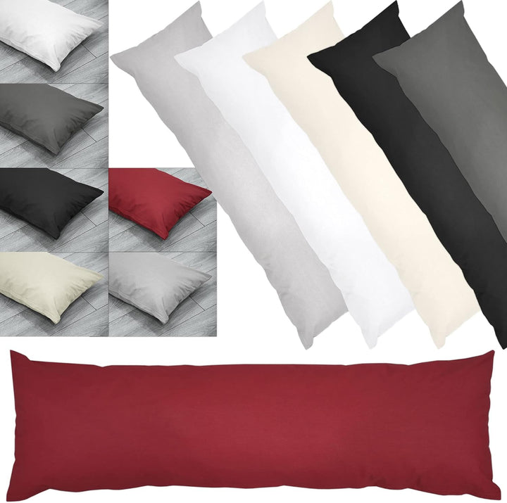 Seitenschläferkissen Bezug 40x140 cm Kissenbezug Anthrazit | Körperkissen Hülle mit Reissverschluss