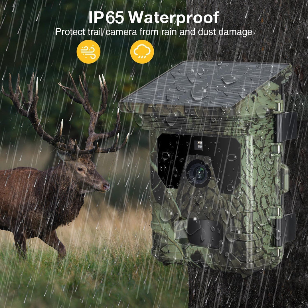 FunKind 4G Solar Wildkamera Handyübertragung App, 30MP 2K Wildtierkamera mit Nachtsicht Bewegungsmel