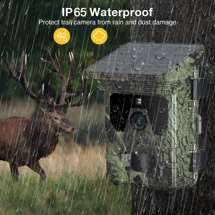 FunKind 4G Solar Wildkamera Handyübertragung App, 30MP 2K Wildtierkamera mit Nachtsicht Bewegungsmel