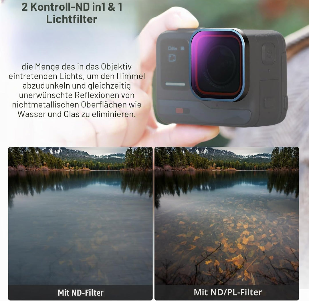 NEEWER ND/PL Filter Set kompatibel mit Insta360 ACE PRO, 4er Pack ND8/PL ND16/PL ND32/PL ND64/PL Act