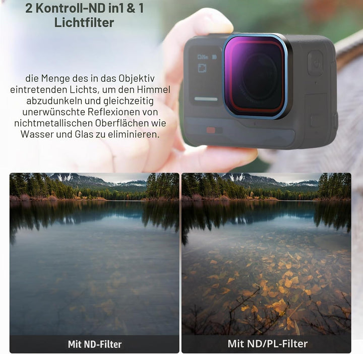 NEEWER ND/PL Filter Set kompatibel mit Insta360 ACE PRO, 4er Pack ND8/PL ND16/PL ND32/PL ND64/PL Act