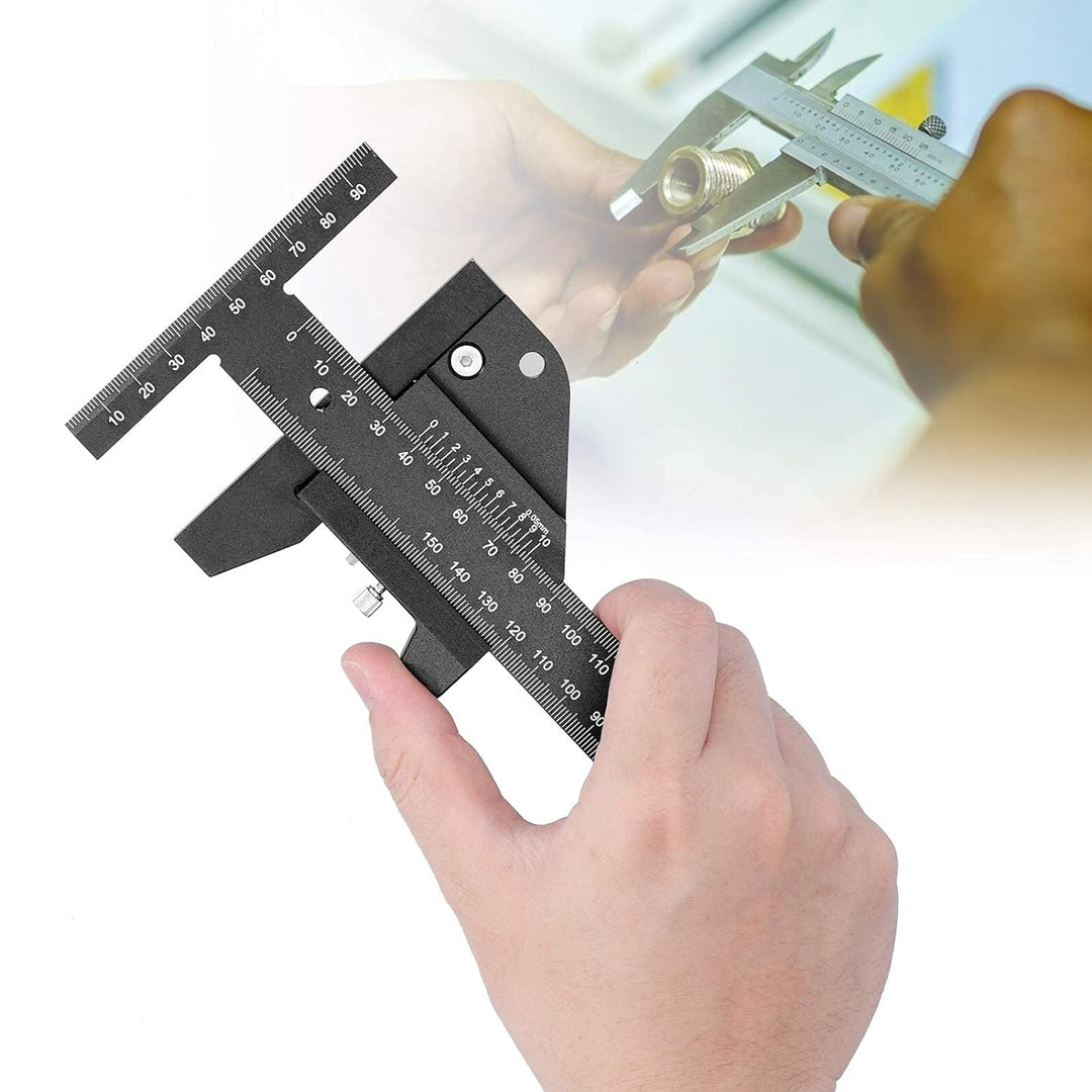 Fafeicy 0~210 mm T-Typ Lineal mit 0,05 mm Genauigkeit, Aluminiumlegierung multifunktionales Holzline