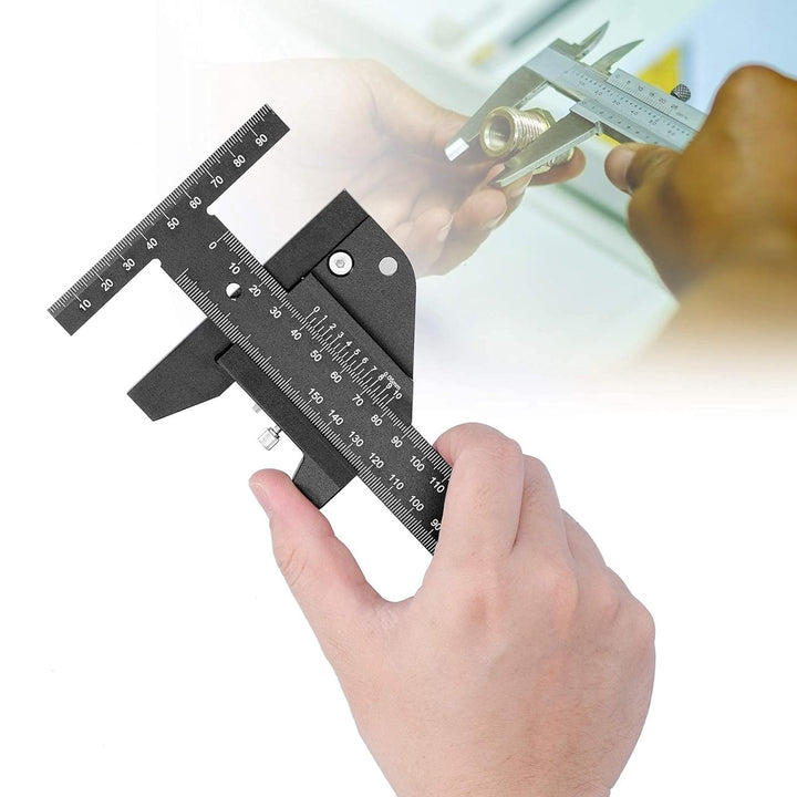 Fafeicy 0~210 mm T-Typ Lineal mit 0,05 mm Genauigkeit, Aluminiumlegierung multifunktionales Holzline
