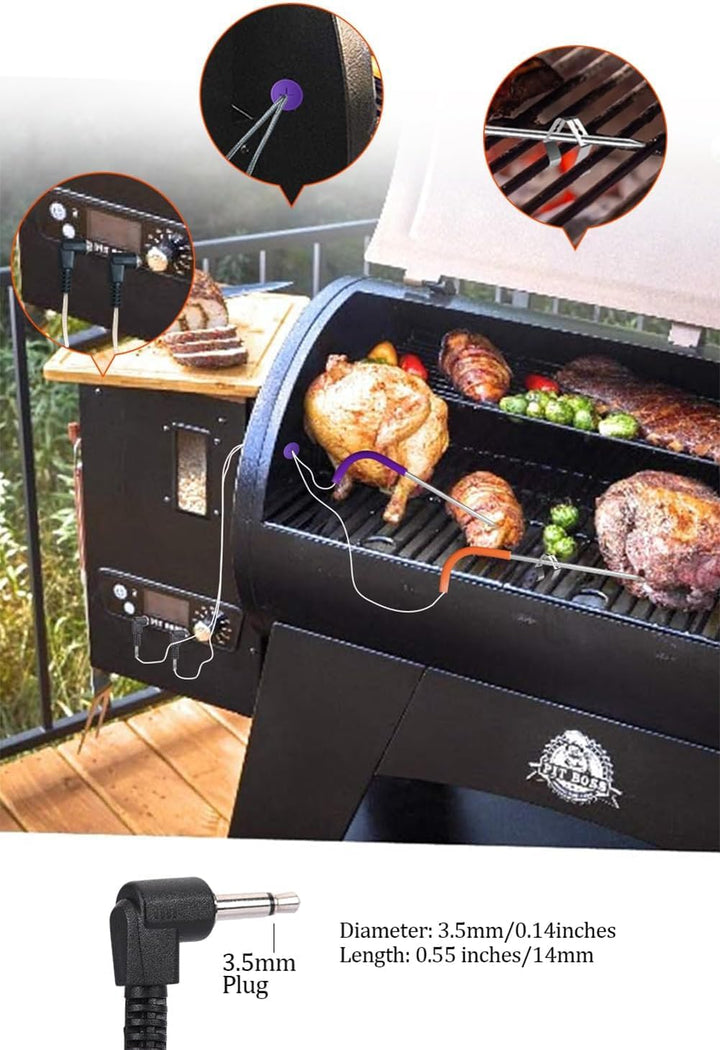 YTF Ersatz-Hochtemperatur-Fleisch-Sonde für Pelletgrills und Pellet-Räucher, kompatibel mit Pit Boss