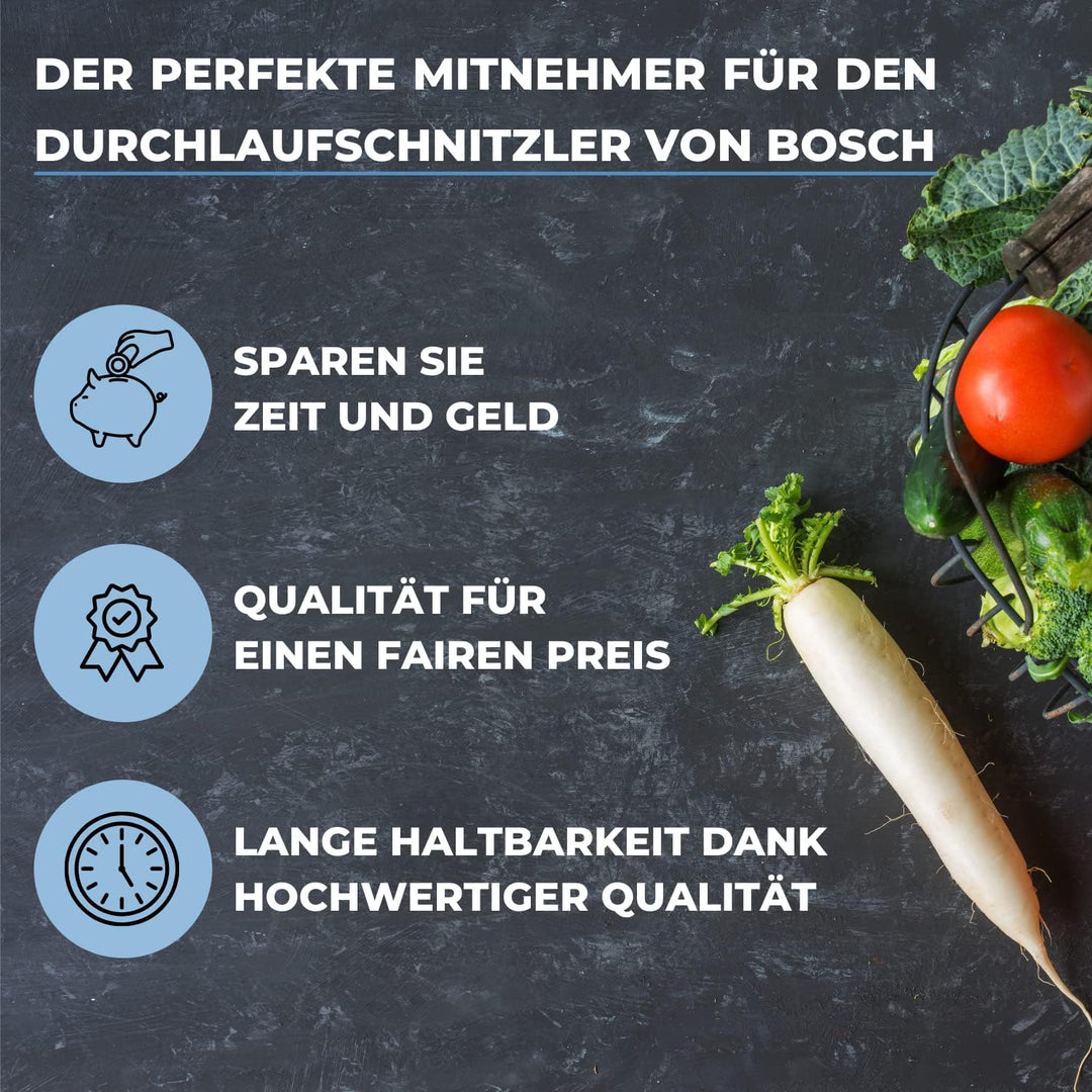 LICHTBLAU Mitnehmer Flügelrad für Bosch Küchenmaschine MUM4 mit transparentem Deckel I Durchlaufschn