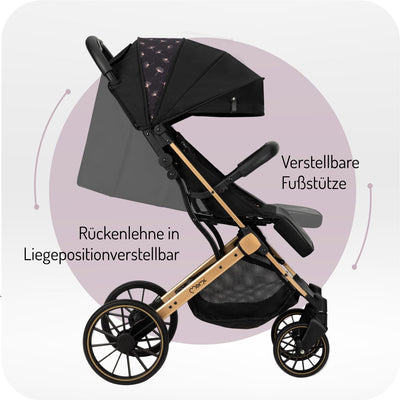 MoMi ESTELLE PLUS LIGHT Kinderwagen ab 6. Monat (bis 22 kg), klappbarer Buggy mit 5-Punkt-Sicherheit