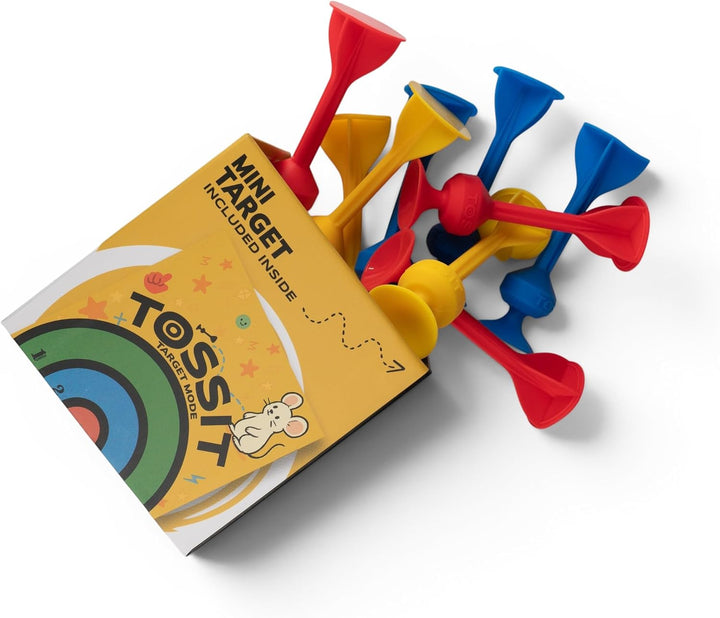 TOSSIT Mini Darts, Saugnapf-Dartspiel, Pétanque Indoor Outdoor für Wand und Boden, Robustes Silikon,