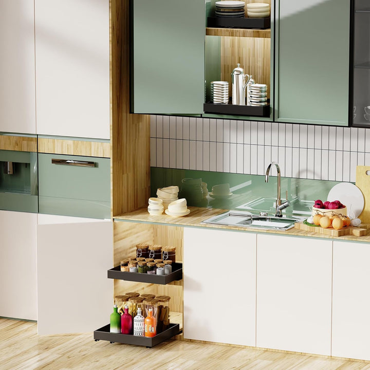 WISD Teleskopschublade - Ausziehbarer Schrank Organizer Mit 3 Schienen - Kein Bohren - Verstellbare