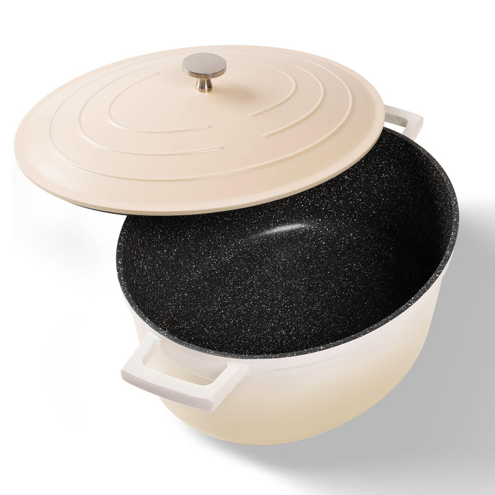 STONELINE Bräter Induktion 32 cm, 6,6 L, Bräter mit Deckel, Aluguss beschichteter Topf mit echten St